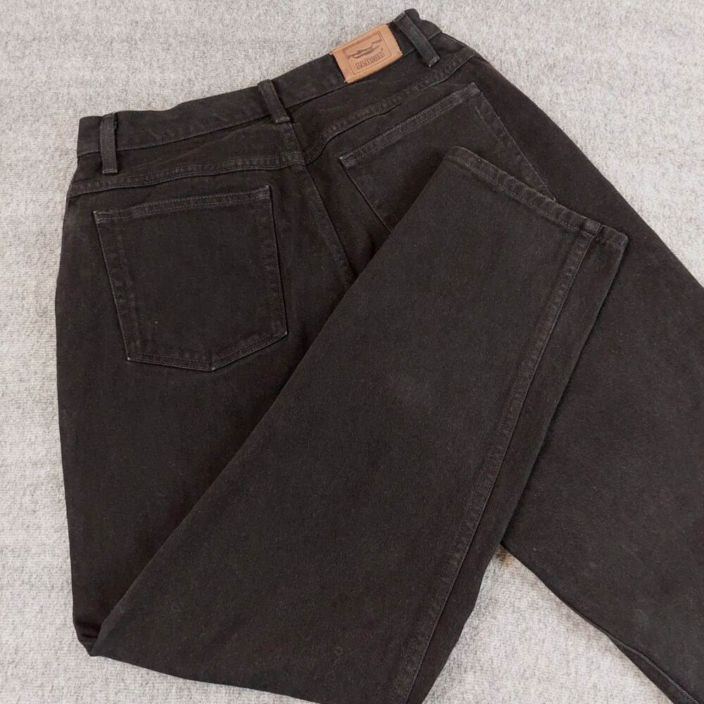 L.L Bean Double L Relaxed Fit Jeans Women Size 12R (Fit 30x29.5) Black
